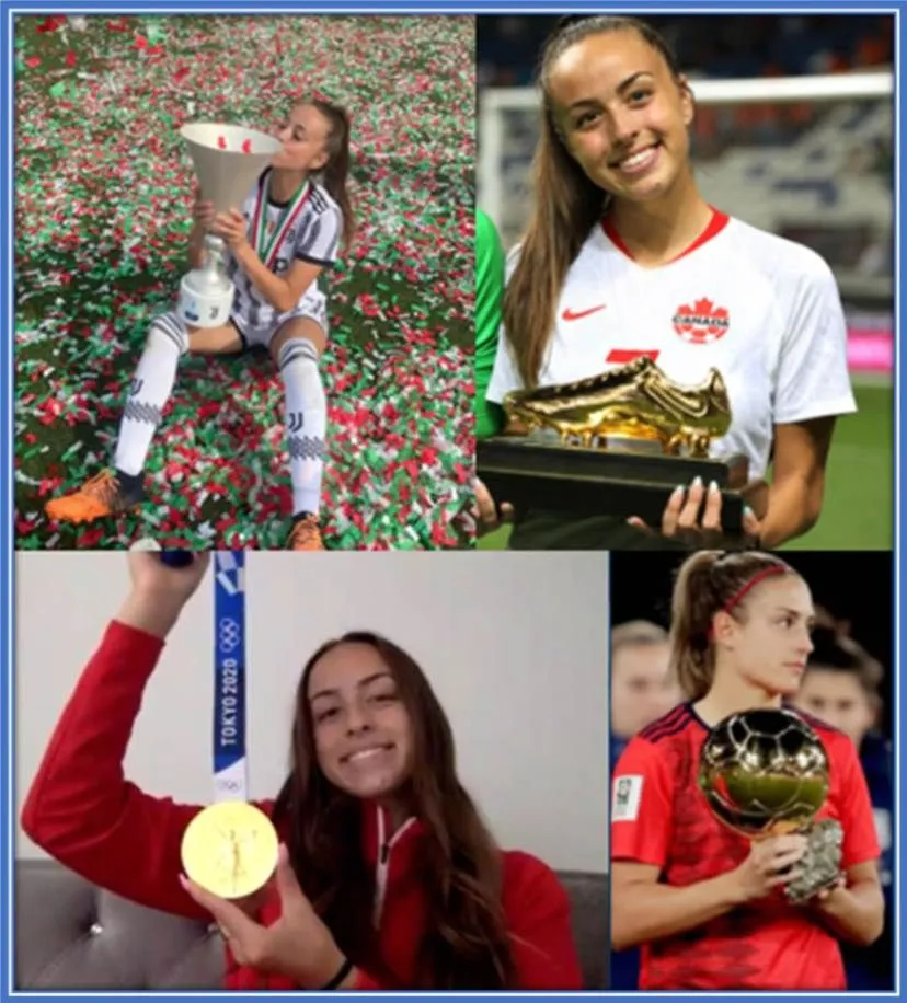 Collections of Julia Grosso's awards and trophies.