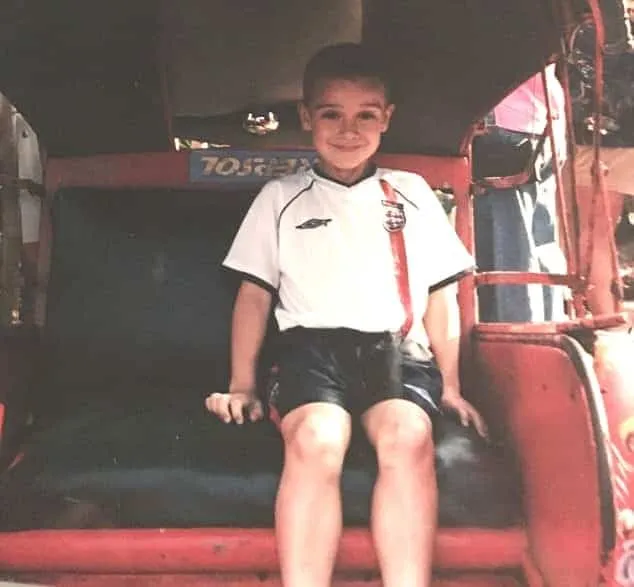The England dream of Harry was alive on this day. He was once pictured at the back of a Truck beaming with pride in his England jersey.