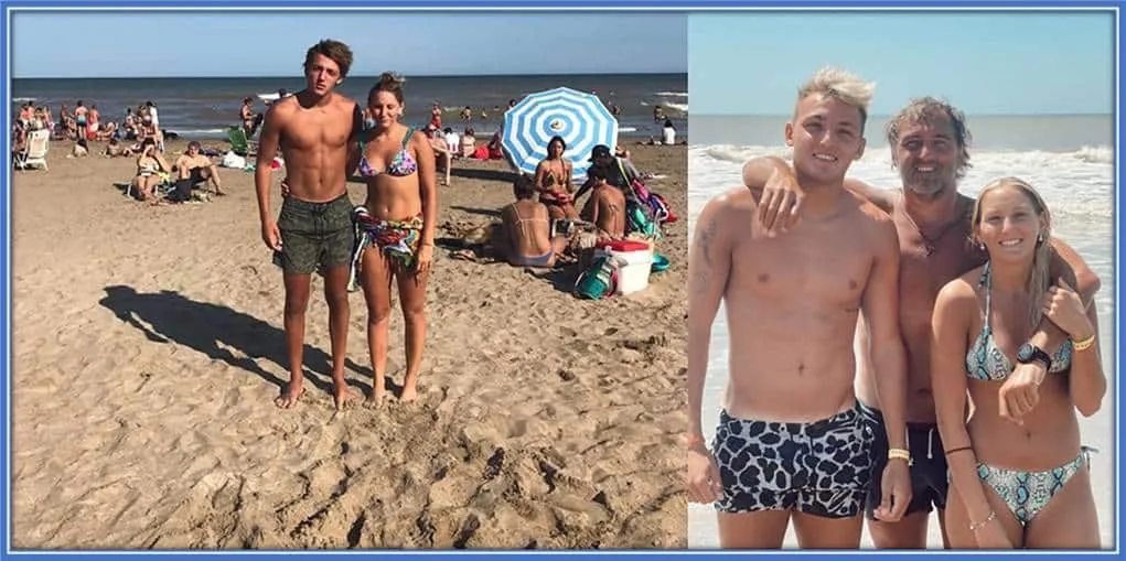 Family Fun and Recharging on the Emerald Coast: Italian Footballer Mateo Retegui Enjoys the Ultimate Beach Lifestyle with Loved Ones in Florida.