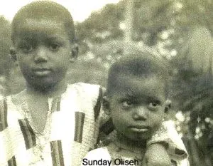 Young Sunday Oliseh in his childhood days.