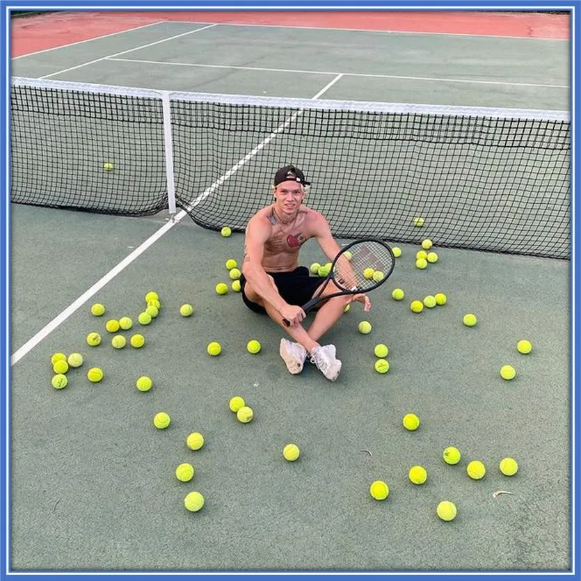 The multi-ball drills approach to tennis helps him improve his agility and footwork.