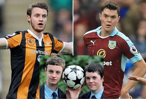 Michael Keane with twin brother William Keane. Credits: MEN and Thesun.