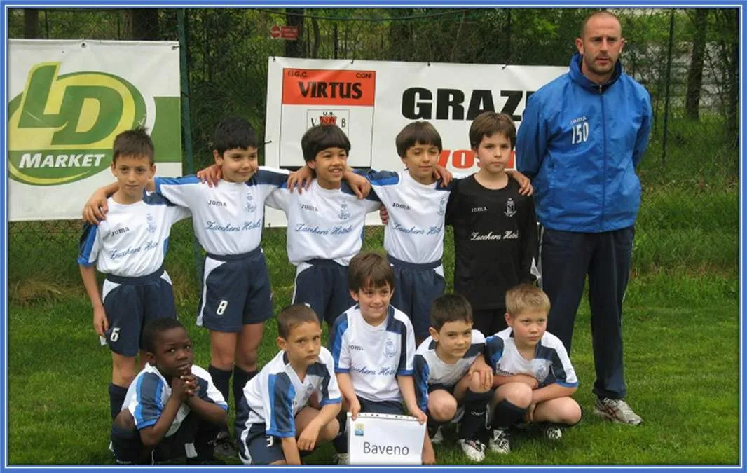 Gnonto's early footballing years in Baveno.
