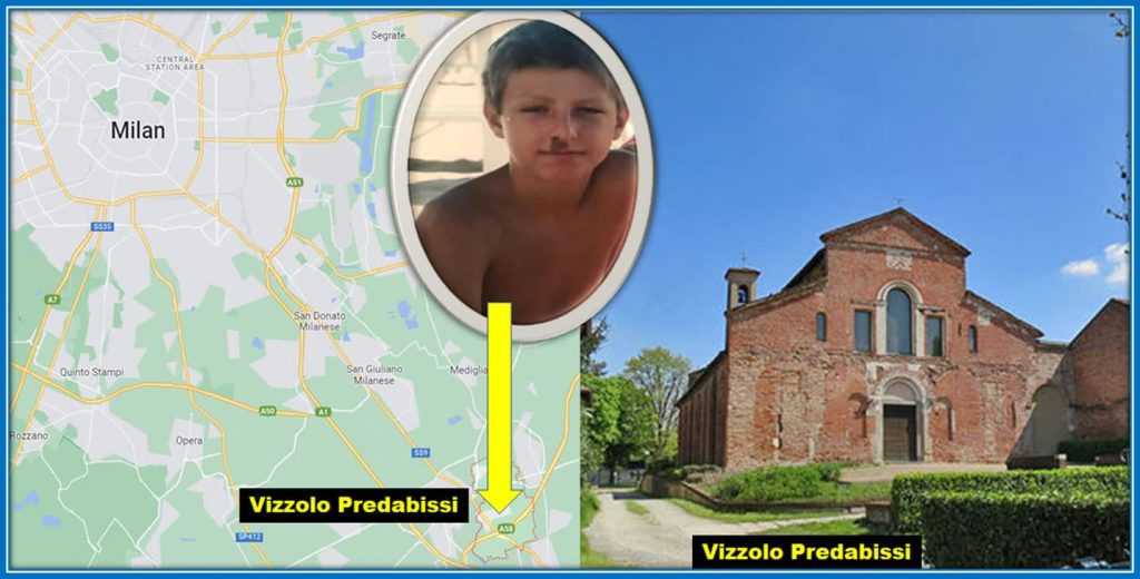 "Francesco Acerbi, the resilient Italian defender and cancer survivor, captured in a rare photo within the peaceful environs of his ancestral town, Vizzolo Predabissi, located in the Lombardy region of Italy.