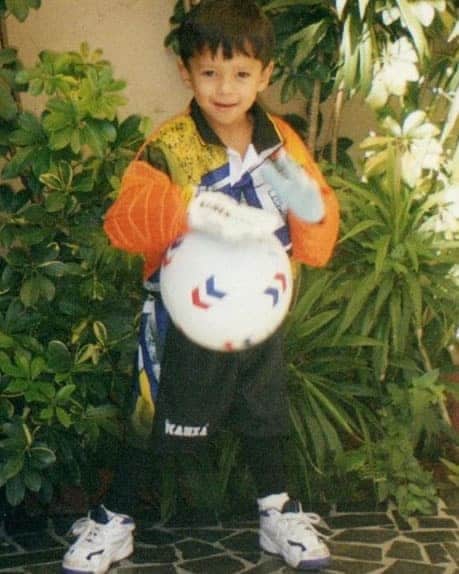 Rare childhood photo of Marquinhos as a goalkeeper.
