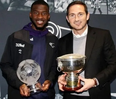 Fikayo Tomori with Frank Lampard during their Derby Voyage.