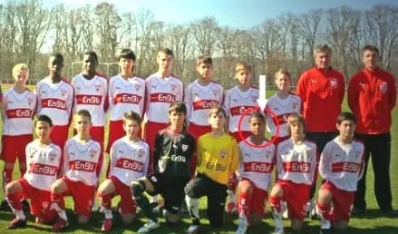 Early Beginnings: A young Serge Gnabry with his VfB Stuttgart academy teammates.