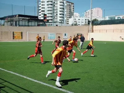Youngsters are spotted training at União Atlético Povoense where he took his first steps in football.
