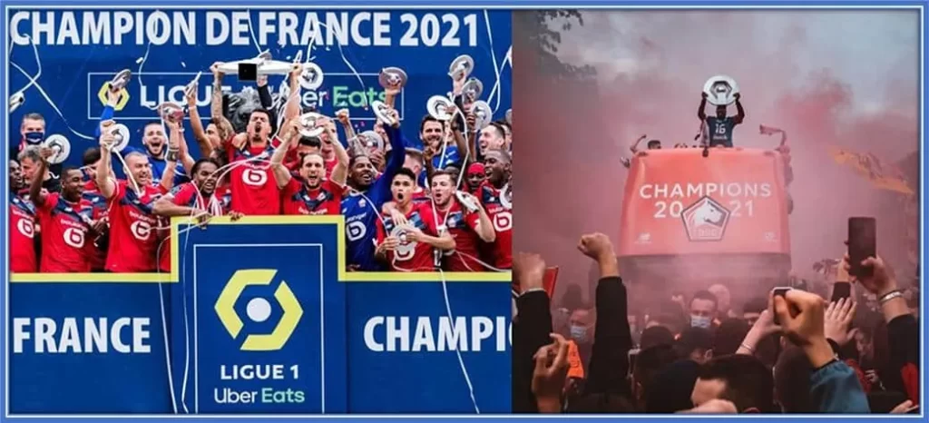 In 2021, Lille was crowned league champions after they pipped PSG to the top spot that season (2020/2021).