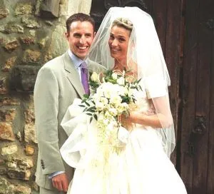 A wedding photo of Gareth Southgate and Alison.