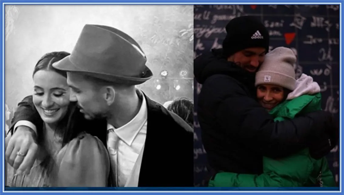 The beautiful Sister of the Box-to-box Midfielder, Yamila Ruiz and Fabian, shows off their bond in the photos.