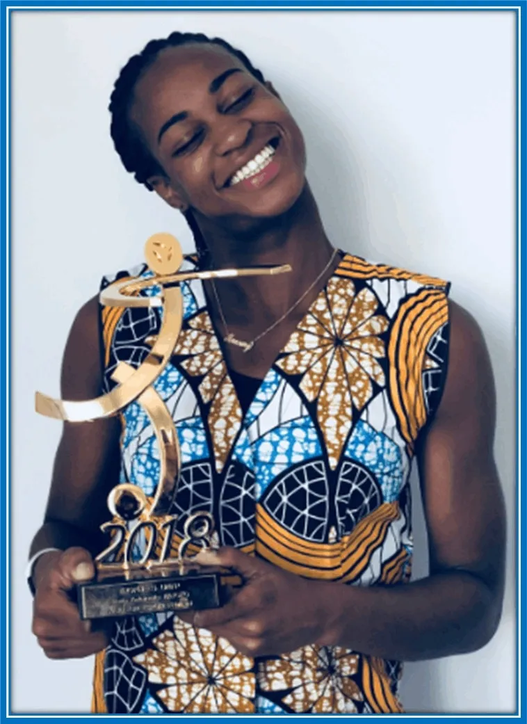 Katoto showcasing in a photo one of her accolades for the 2018 season.