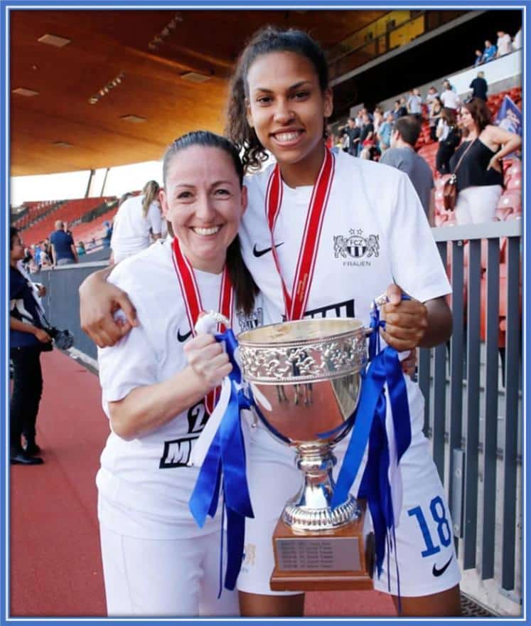 Coumba Sow and FCZ celebrated their Swiss championship victory in 2019.