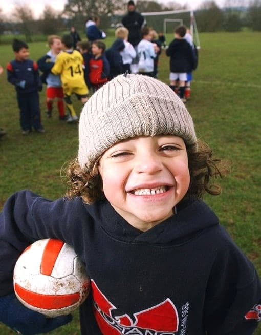 A very excited Ethan Ampadu - during his childhood days.