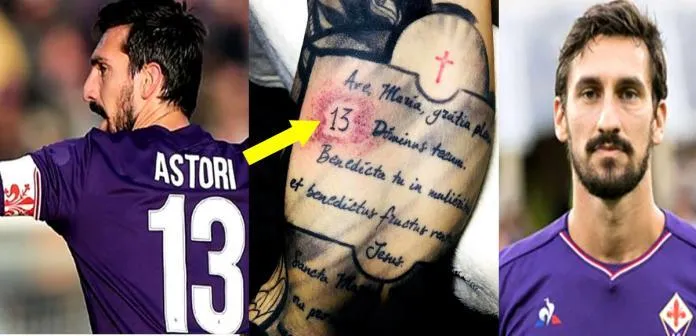 Federico Bernardeschi honours Davide Astori with a Tattoo of his number.