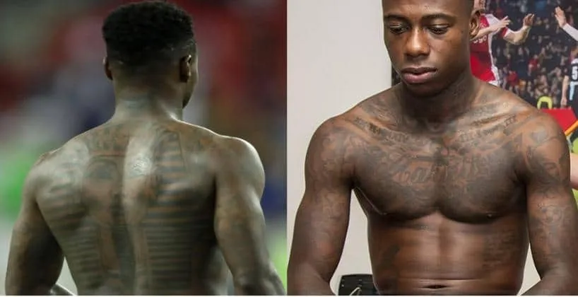 Understanding Quincy Promes Tattoo- His Back and Front side.