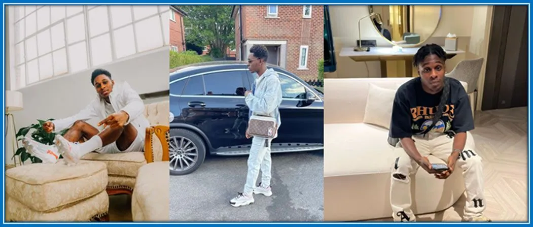 Agyekum's Car and his Love for Fashion make up the footballer.
