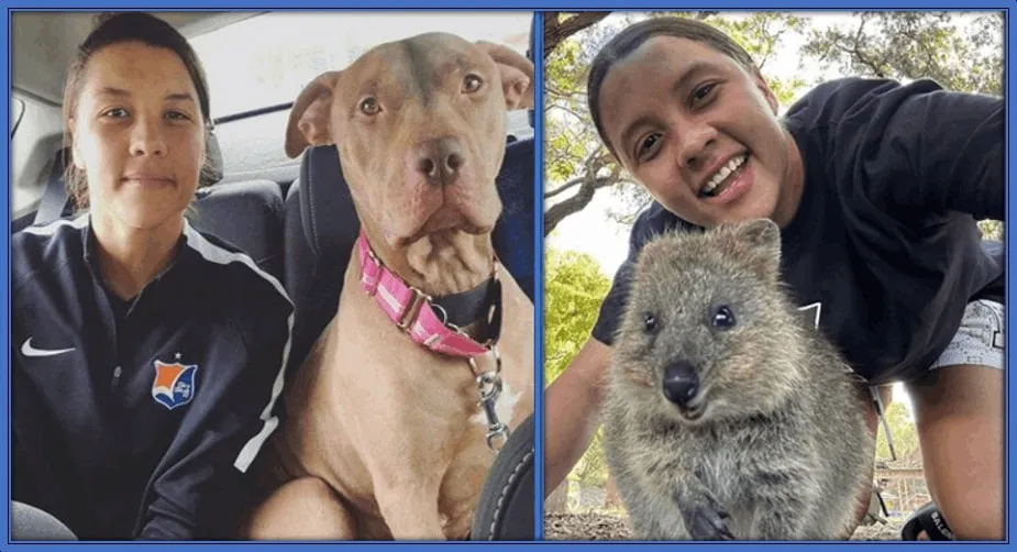 Sam Kerr's love for animals is unflinching, especially dogs.