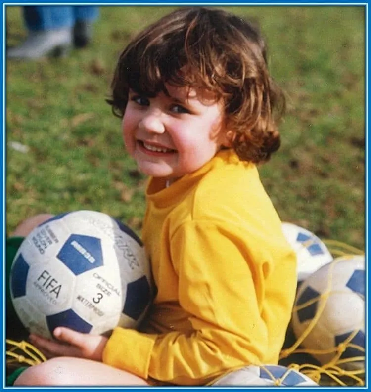 Behold the adorable Childhood Photo of Christine Sinclair. With the ball in her hands at an early age.