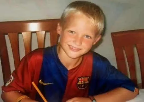 A young Kasper Dolberg once wore a Barcelona shirt, probably writing his agenda for the future.