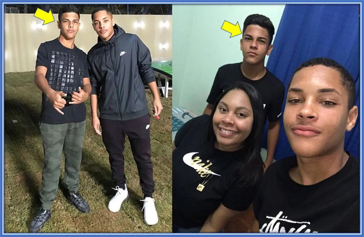 United on and off the Field: Tiaguinho Abdon, a close family friend and fellow Footballer, shares a great bond with the Roque siblings.