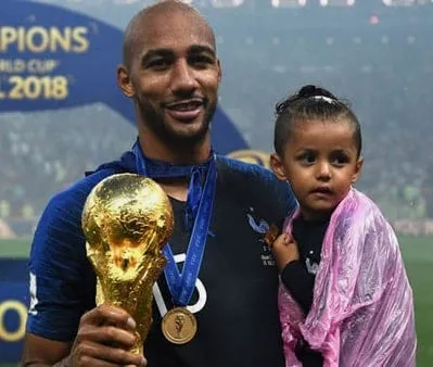 What a proud moment, celebrating the World Cup with his daughter