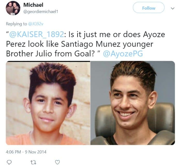 Ayoze Perez Untold Facts- About his look-alike. Credit to Twitter.