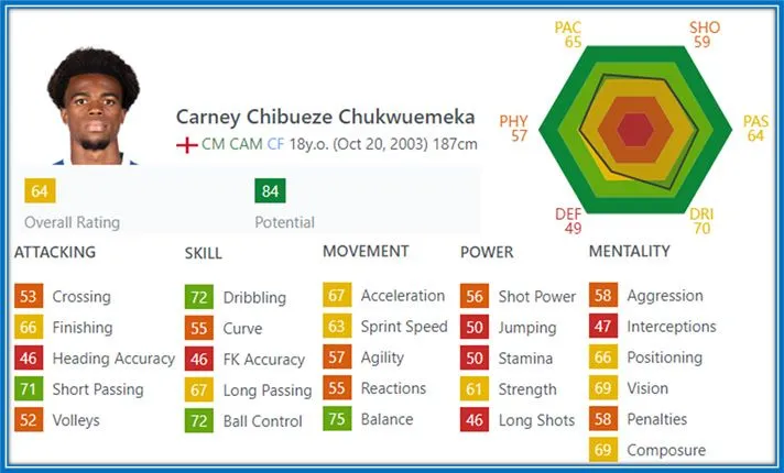 According to his FIFA stats, Balance, Ball Control, Dribbling and Short Passing are his greatest football strengths.