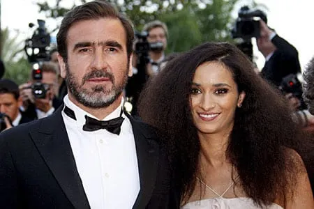 Eric Cantona with his second wife, Rachida Brakni.