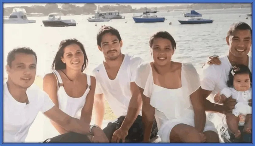 A photo of Sam Kerr with her siblings - brothers(Daniel and Levi) and sister (Madeline).