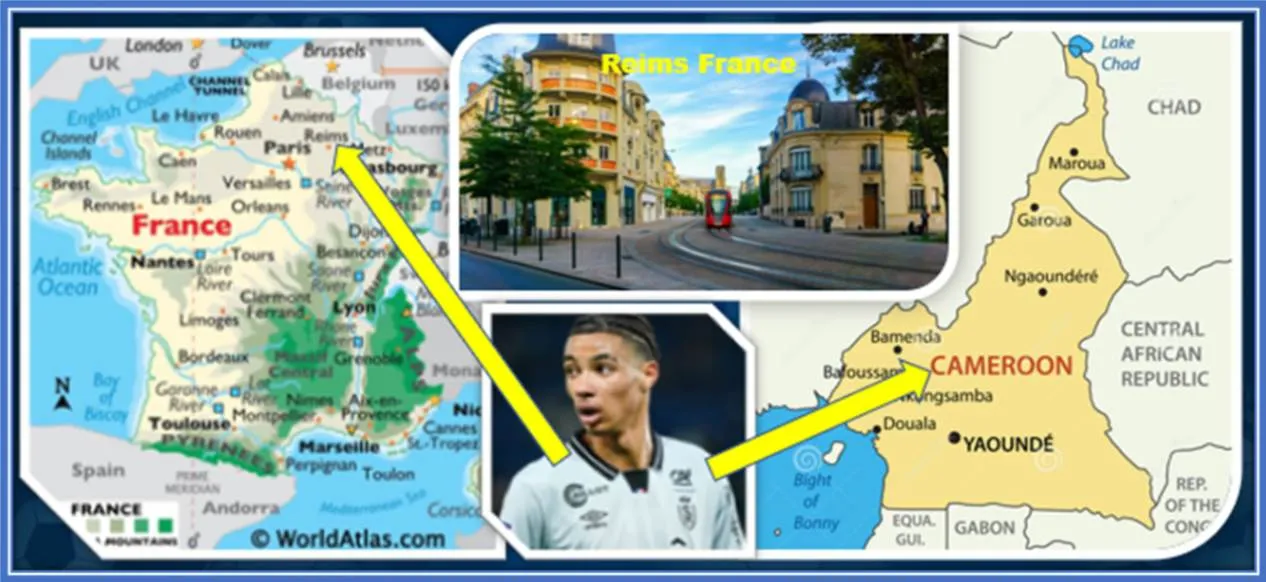 This map helps you understand Hugo Ekitike's origin and where the Striker comes from.