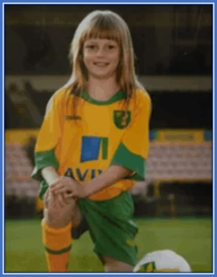 An early photo of Lauren Hemp at the start of her football career.