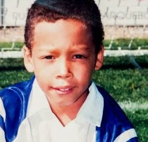 A rare childhood photo of the Belgian footballer.