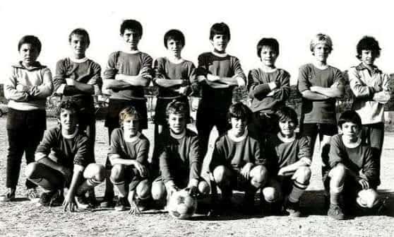 As a teenager, Allegri (second from right in a crouching position) played for his hometown club Livorno and other teams in lower leagues.