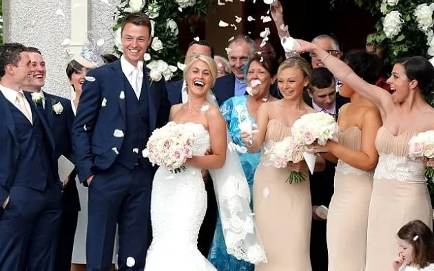 The wedding ceremony of Helen McConnell and Jonny Evans.