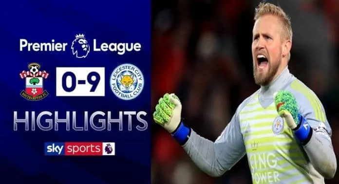 Kasper Schmeichel conceded 0 goals in the 0-9 demolition of Southampton