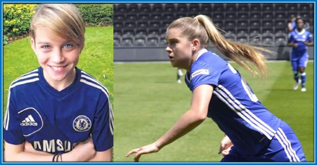 The Prodigy in her Chelsea Jersey.