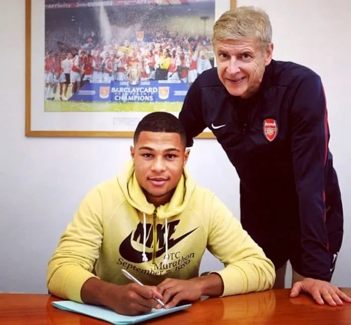 Meet the promising Talent that Arsenal never kept. A young Serge Gnabry and Arsène Wenger once shared this moment. A time the young prodigy signed his Arsenal contract.