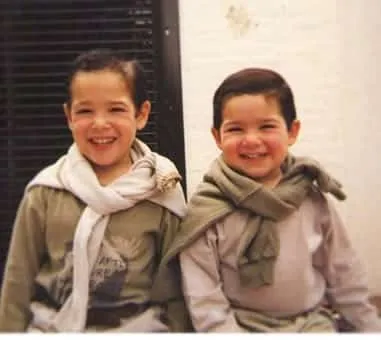 Childhood Photo of Emi Buendia (left) growing up at his home city with younger brother Augustin.