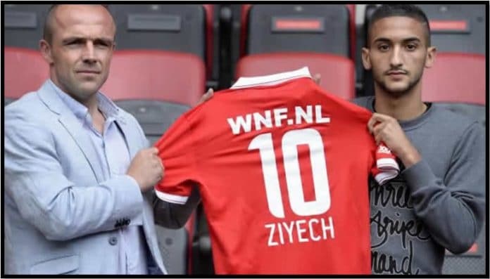 A rare photo of FC Twente confirming his arrival in 2014.