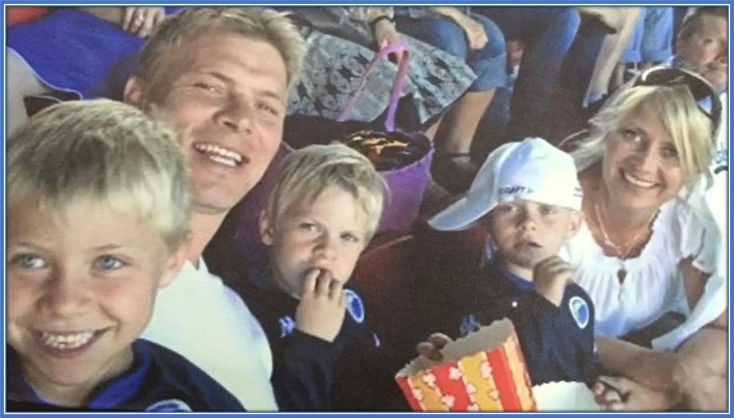 From left to right, we have Rasmus, his Dad, Anders Højlund, the twins (Oscar and Emil), and their Mum, Kirsten Winther.