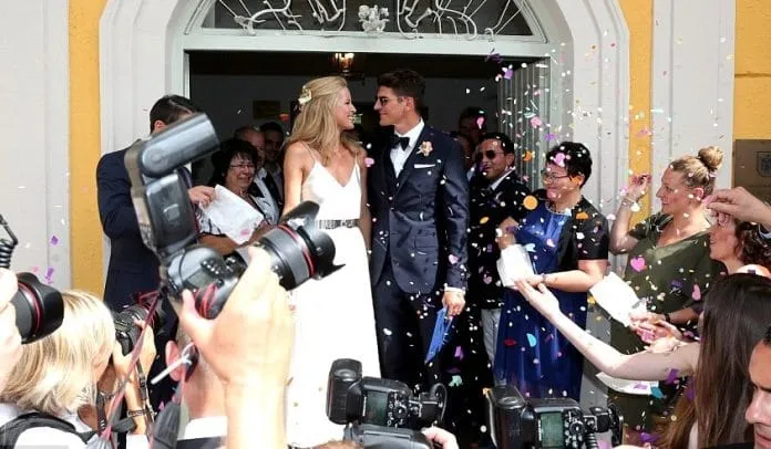 The wedding between Mario Gomez and Carina Wanzung.