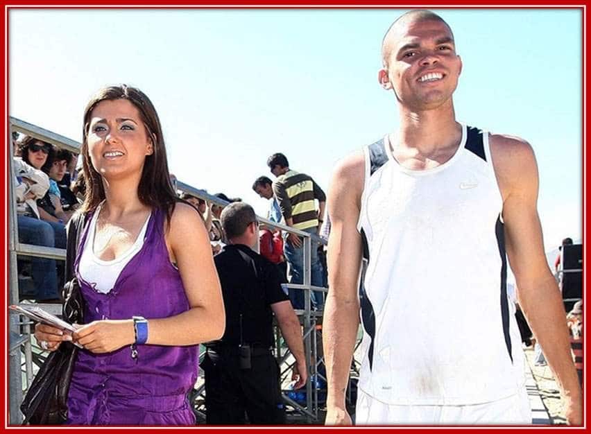 Here is Pepe's Wife, Ana Sofia Moreira, Standing Beside her Husband.