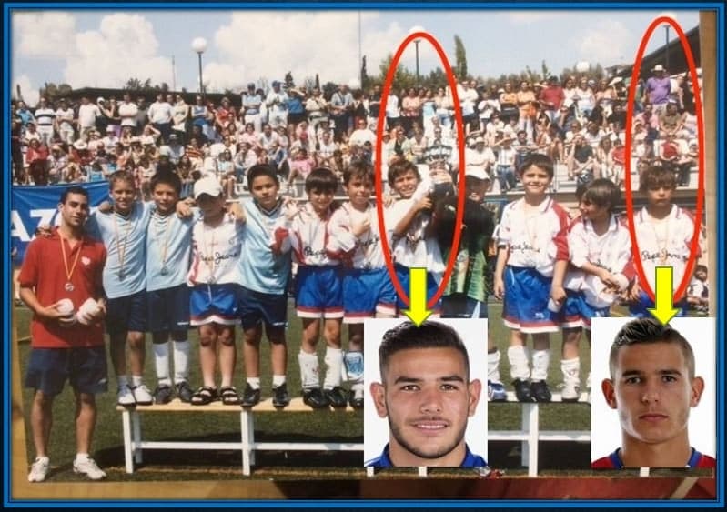 This is Theo Hernandez's greatest moment with Rayo Majadahonda. As a leader among boys, he gloriously lifted the trophy for the team.