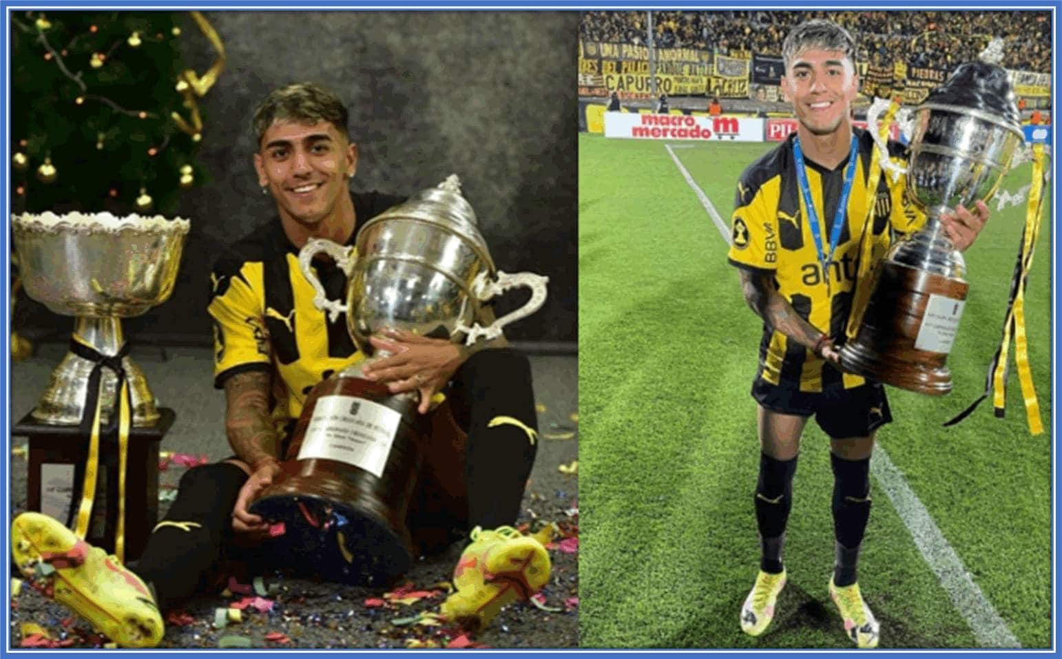 In 2014, Torres supported Peñarol to an under-15 national title.