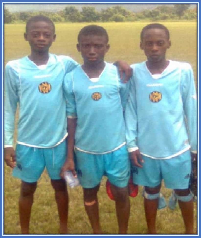 Young Kudus (middle), during his football years with Right to Dream academy. The Hausa boy from Nima was sure about making his football journey to Europe.