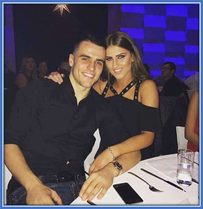 Filip Kostic attends an event with his girlfriend. Both of them appear to be in love.