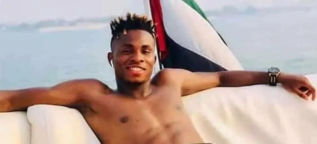 Music is food for Chukwueze's soul. He is pictured here enjoying music while on a boat ride.