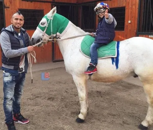 Arturo Vidal takes his son (Alonso) back to his roots.