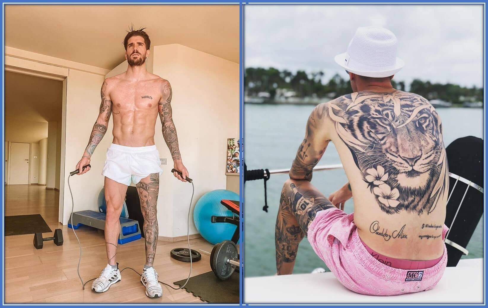 Check out the beautiful pieces of tattoos he has on his body.